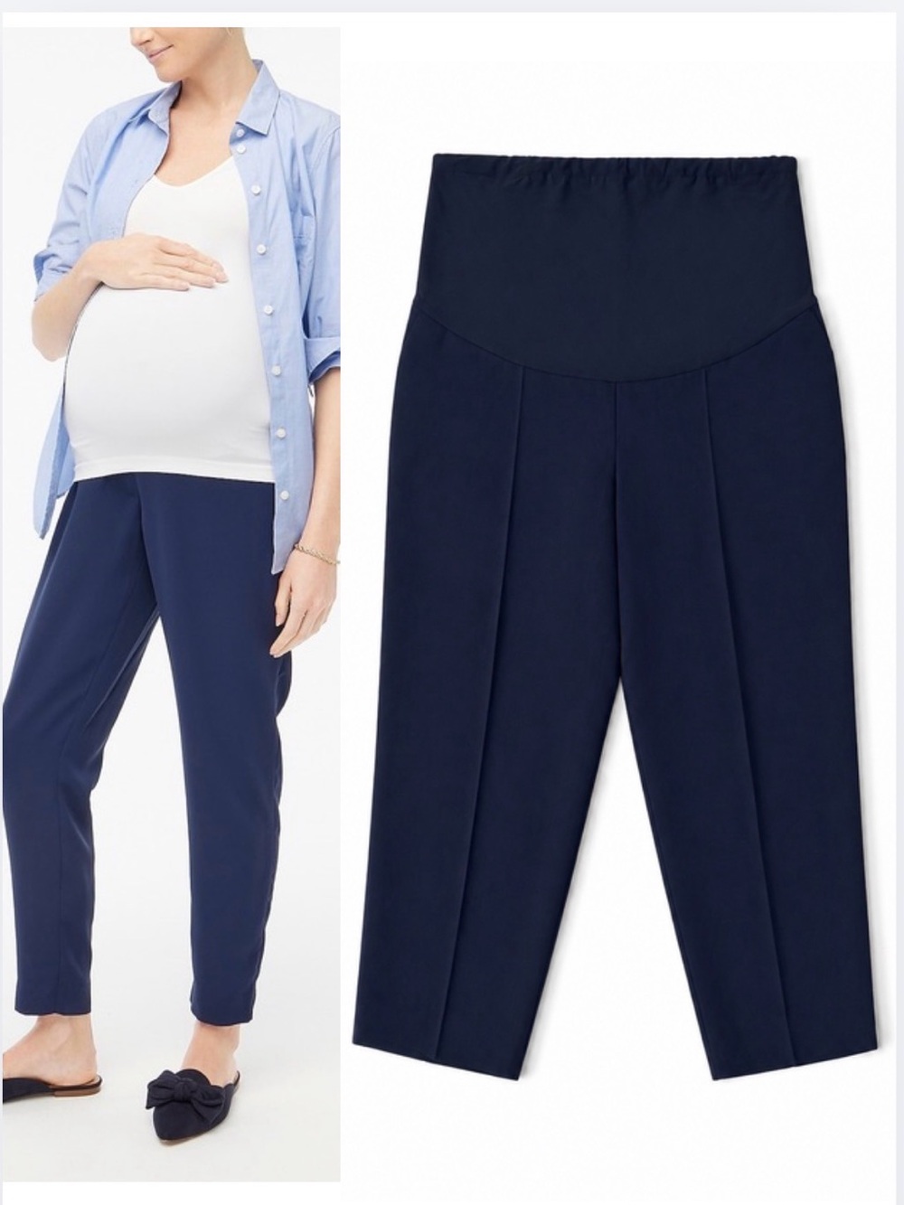 J.Crew NWT Maternity Jamie Pant Navy High Waist Stretch Work Pants Size 16